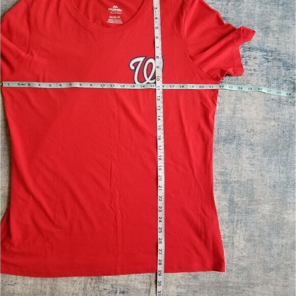 NWT! Womens Majestic MLB Red Washington Nationals Tee XXL - Picture 6 of 7